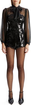 Bardot Daveen Long Sleeve Sequin Romper
