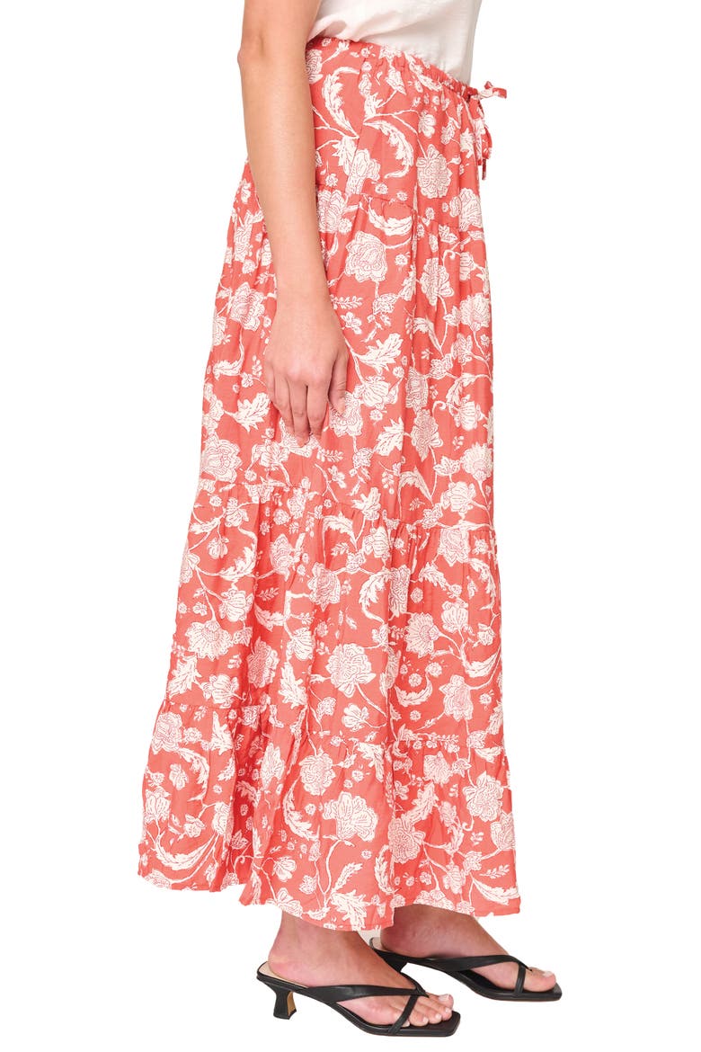 Tiered Maxi Skirt, Main, color, DESERT ROSE GARDEN