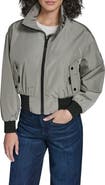 KARL LAGERFELD PARIS Logo Collar Bomber Jacket