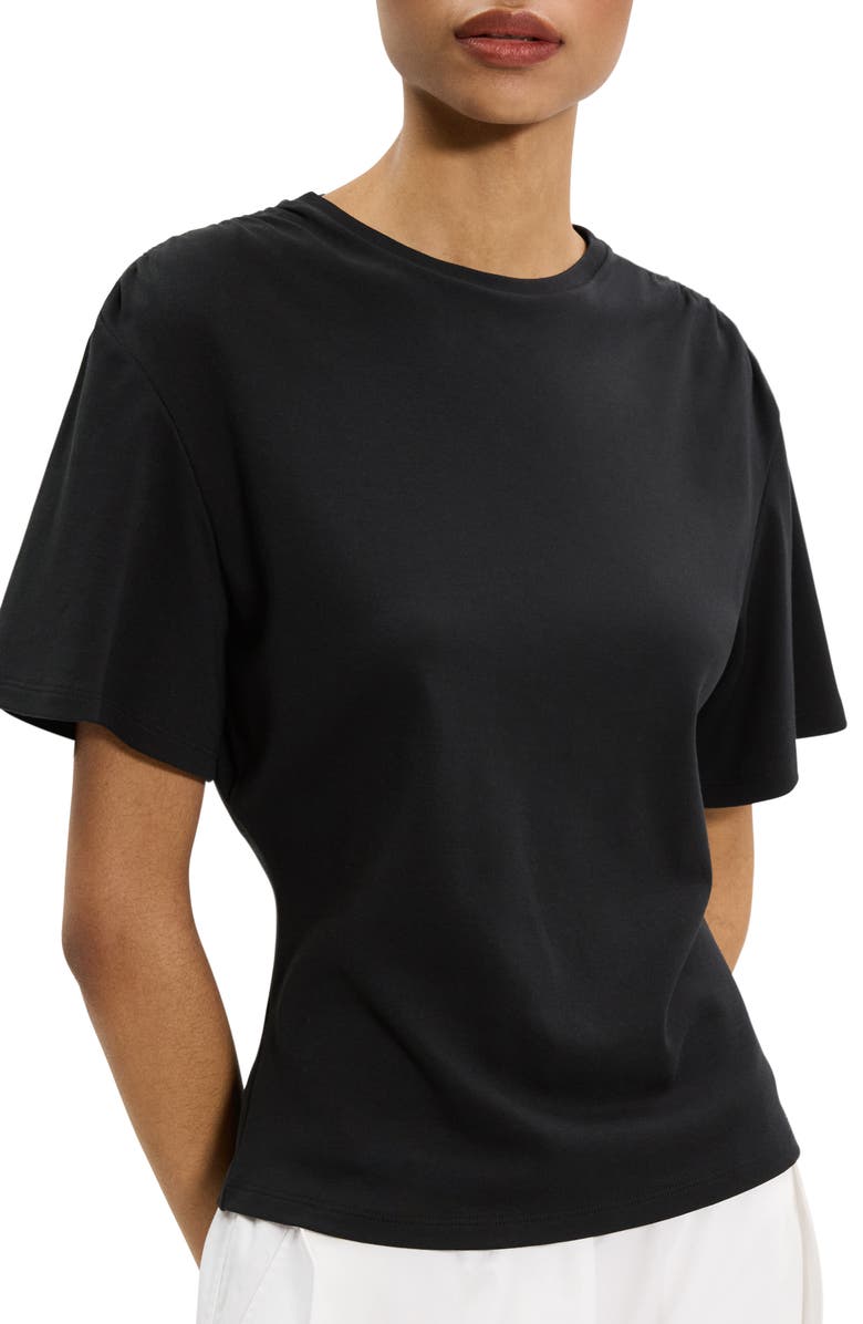 Theory Ruched Shoulder Supima<sup>®</sup> Cotton T-Shirt, Alternate, color, 