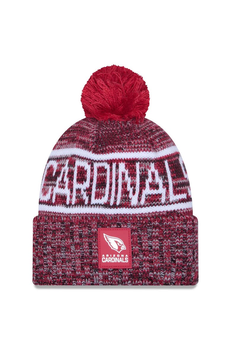 New Era Men's New Era Cardinal Arizona Cardinals 2025 Sideline Cold Weather Cuffed Knit Hat with Pom, Main, color, Cardinal