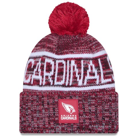 Men's New Era Cardinal Arizona Cardinals 2025 Sideline Cold Weather Cuffed Knit Hat with Pom