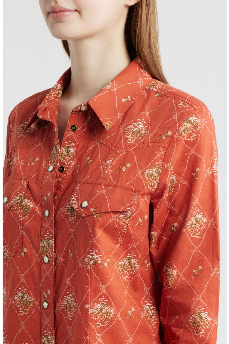 Gambler Print Long Sleeve Shirtdress, Alternate, color, ADOBE LATTICE