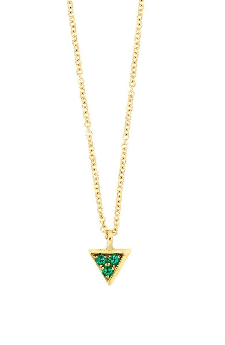 Bony Levy El Mar 18K Yellow Gold Emerald Triangle Pendant Necklace, Alternate, color, 18K Yellow Gold