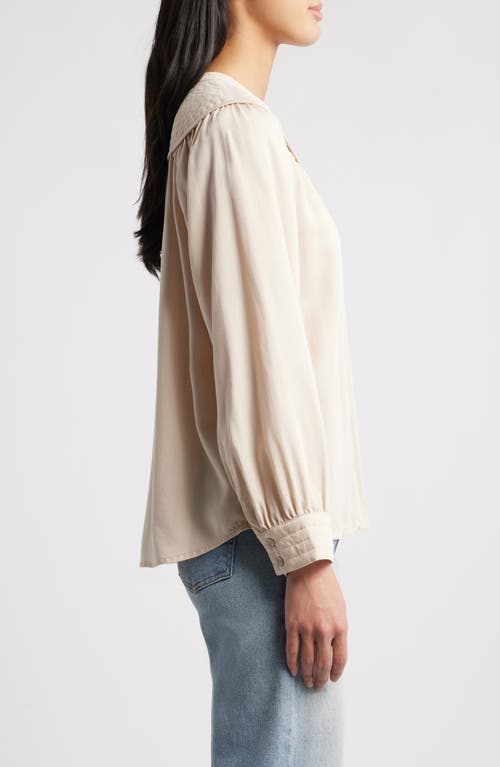 WIT & WISDOM WIT & WISDOM SPLIT NECK BALLOON SLEEVE TOP