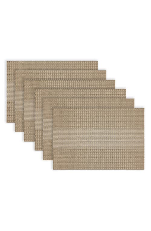 Dainty Home Set Of 6 Vinyl Placemats In Center Sparkles Champagne