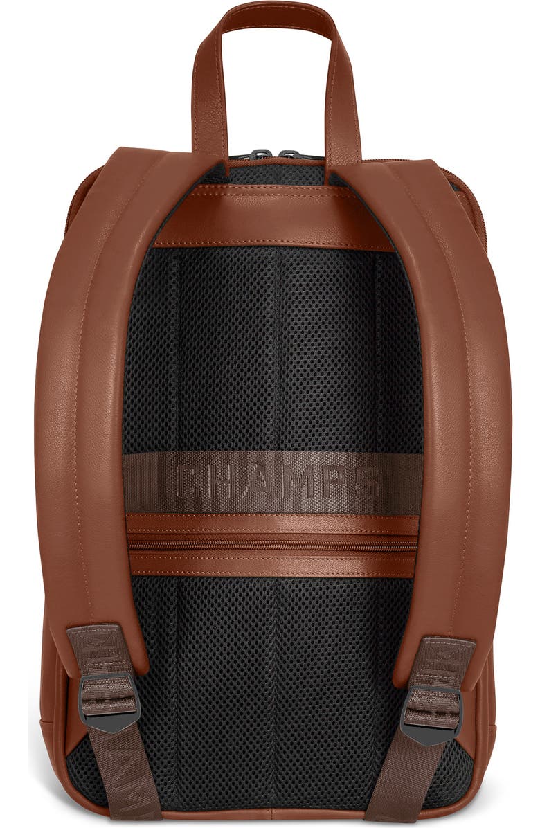 CHAMPS Onyx Leather Backpack, Alternate, color, Brown