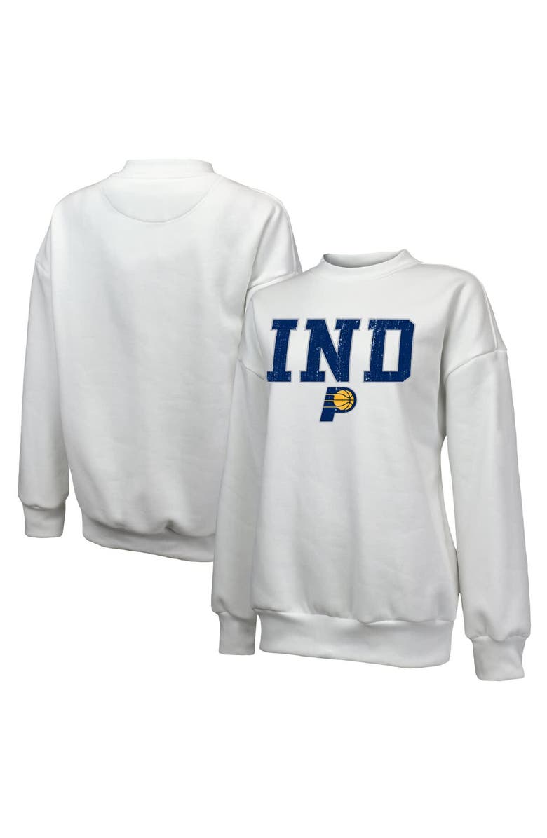 Majestic Threads Women's Majestic Threads White Indiana Pacers Classic Tri-Blend Pullover Sweatshirt, Main, color, White