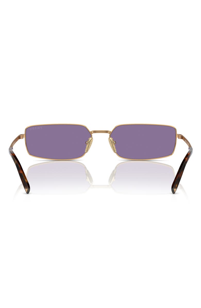 Prada 59mm Rectangular Sunglasses, Alternate, color, Brass/ Purple