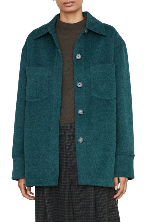 Oversize Cotton Blend Shirt Jacket