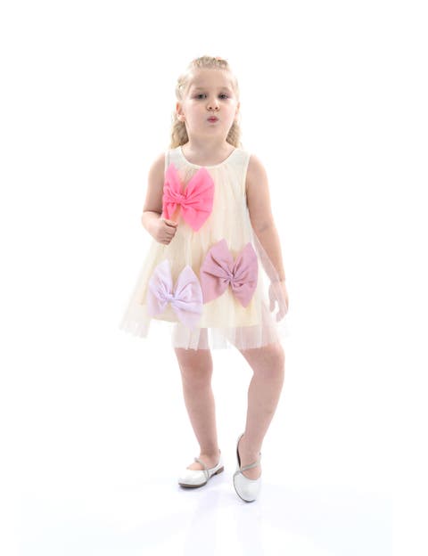 Tulle Bow Sleeveless Dress (Toddler & Little Kid)