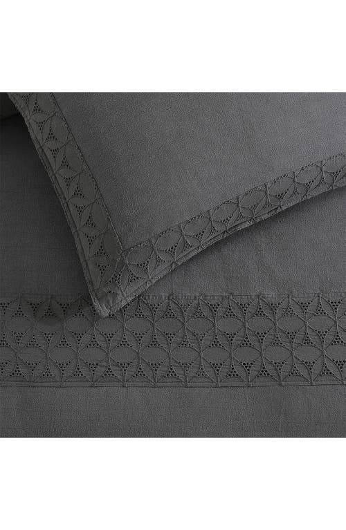 Dkny Pure Hotel Eyelet Comforter & Shams Set In Black