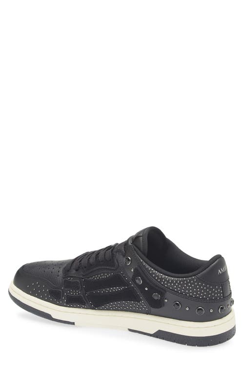 Amiri Two-tone Leather Skel Sneakers With Textured Finish In Black