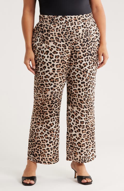 Print Wide Leg Pants (Plus)