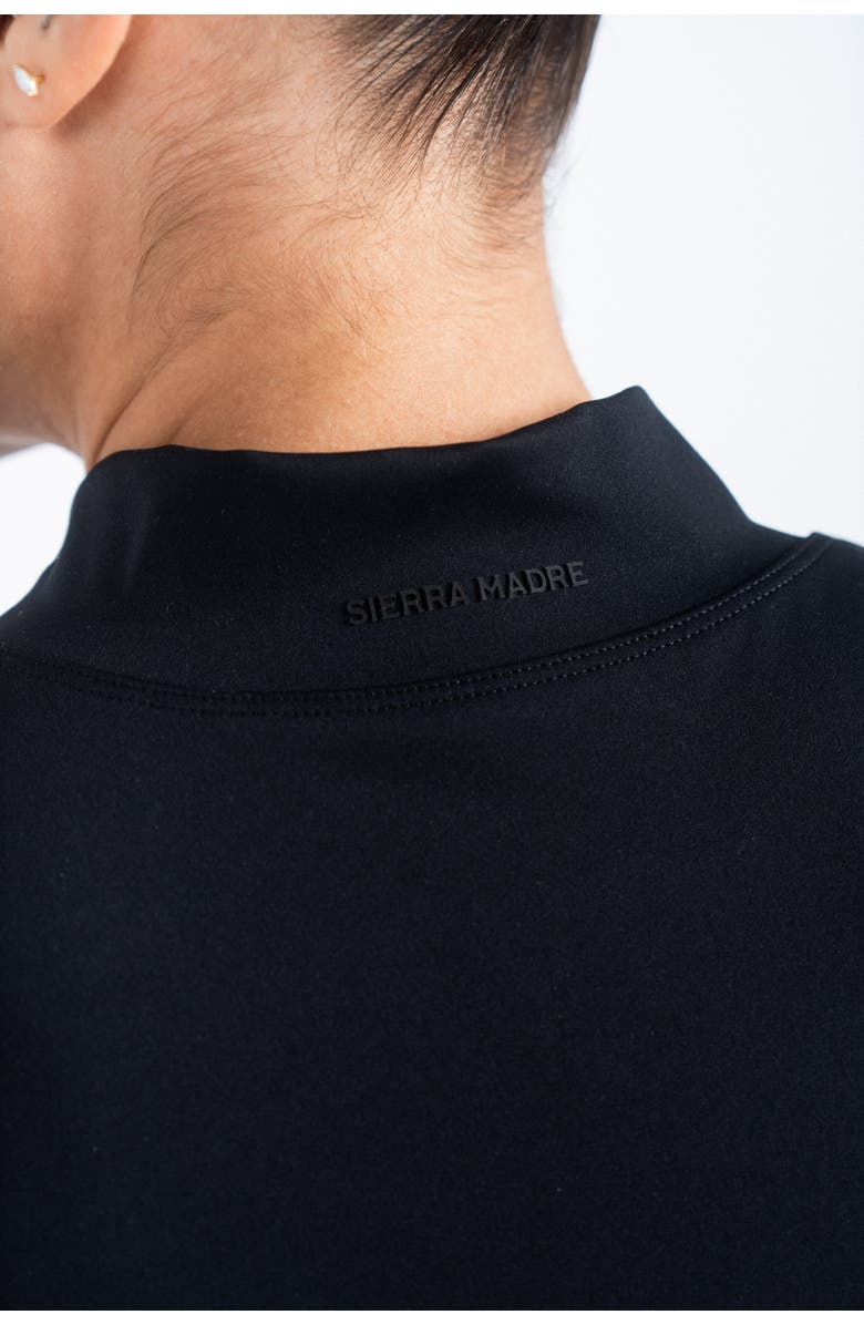 Sierra Madre Golf Ready Mock Neck Short Sleeve Top, Alternate, color, Black