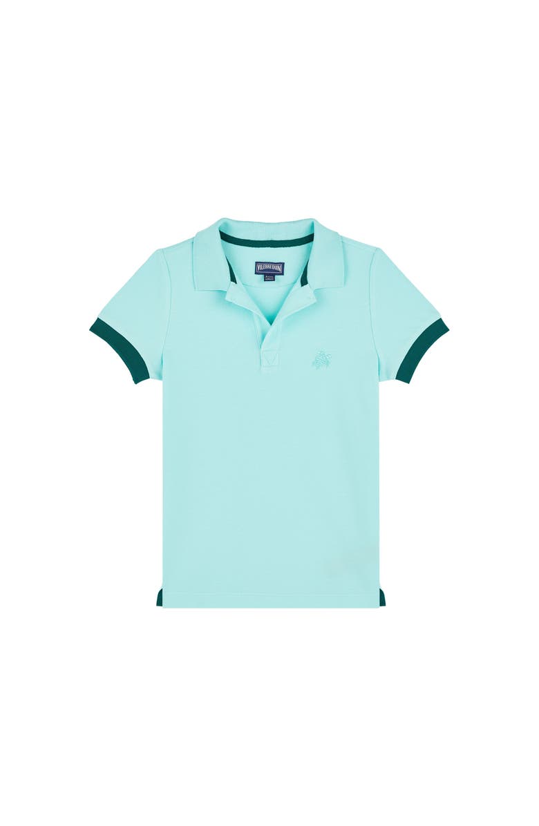 Vilebrequin Kids' Organic Cotton Pique Polo, Main, color, Lagon