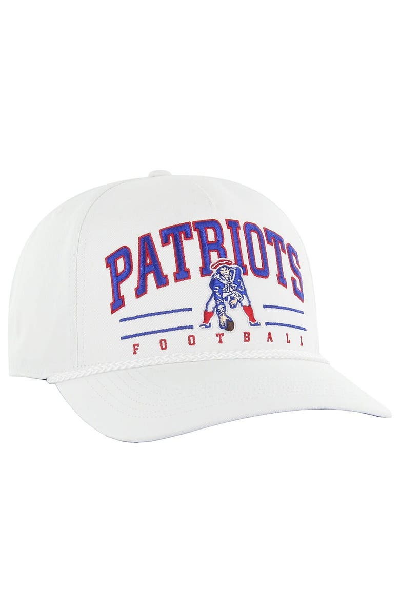 '47 Men's '47 White New England Patriots Roscoe Hitch Rope Adjustable Hat, Alternate, color,