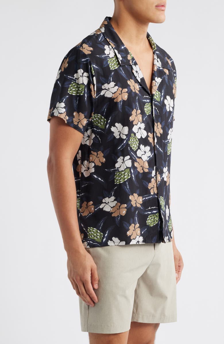 BOSS Beach Camp Shirt, Alternate, color, Black