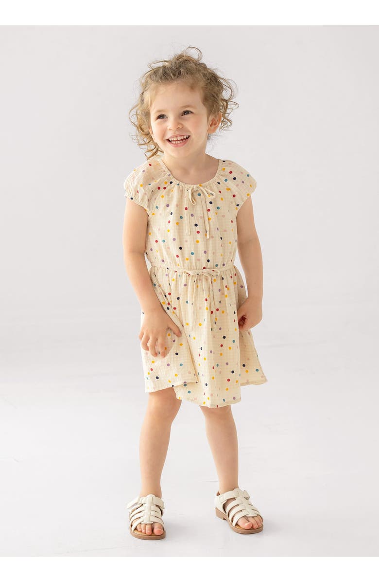 Mabel + Honey Confetti Cutie Cap Sleeve Dress, Alternate, color, Ivory