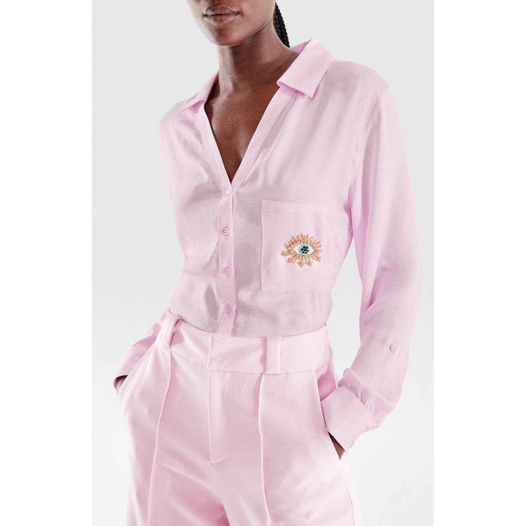 As By Df Evil Eye Blouse In Cherry Blossom