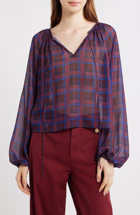 Plaid Balloon Top