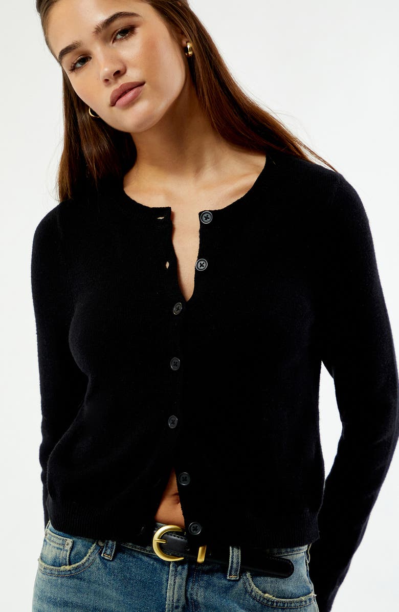 PacSun Marley Button Front Cardigan, Alternate, color, Black