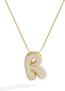 Mint & Lily Pave Bubble Initial Necklace