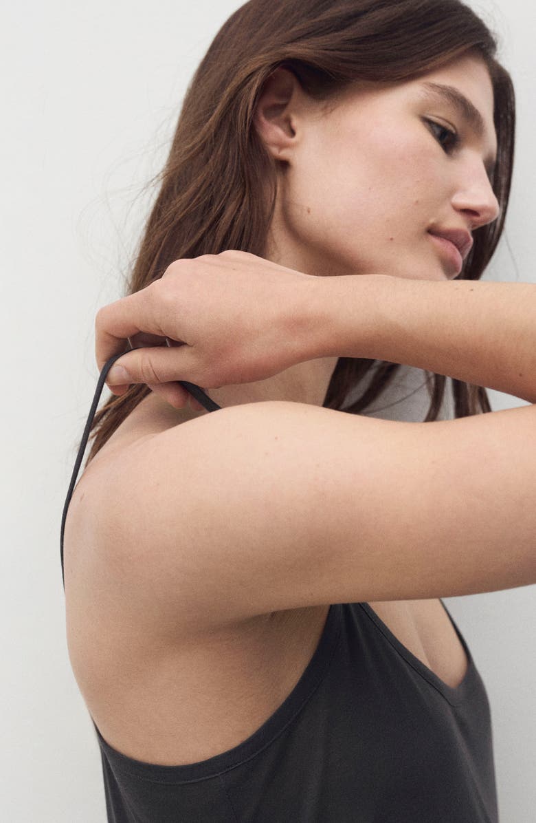 MANGO Micromodal Nightgown, Alternate, color, Charcoal