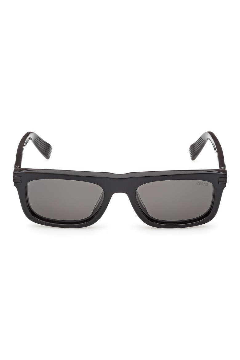 55mm Round Sunglasses, Main, color, BLACK AND GREY MARBLE / SMOKE