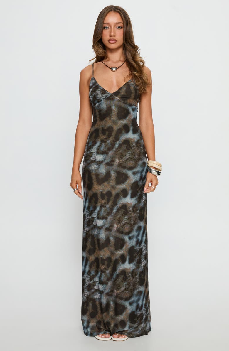 Princess Polly Saphrona Print Sleeveless Maxi Dress, Alternate, color, Leopard