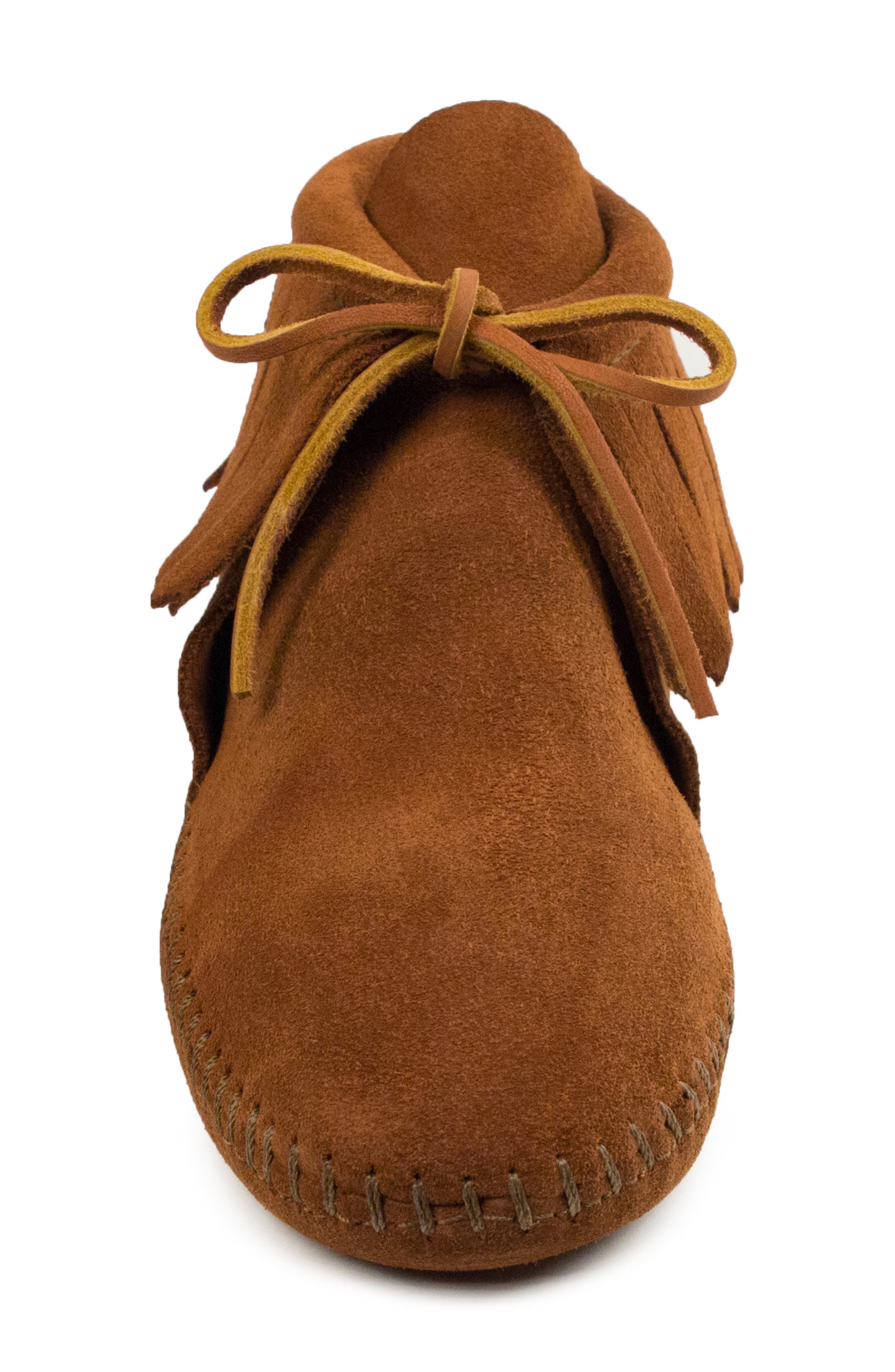 Minnetonka Classic Fringe Softsole Boot, Alternate, color, Brown