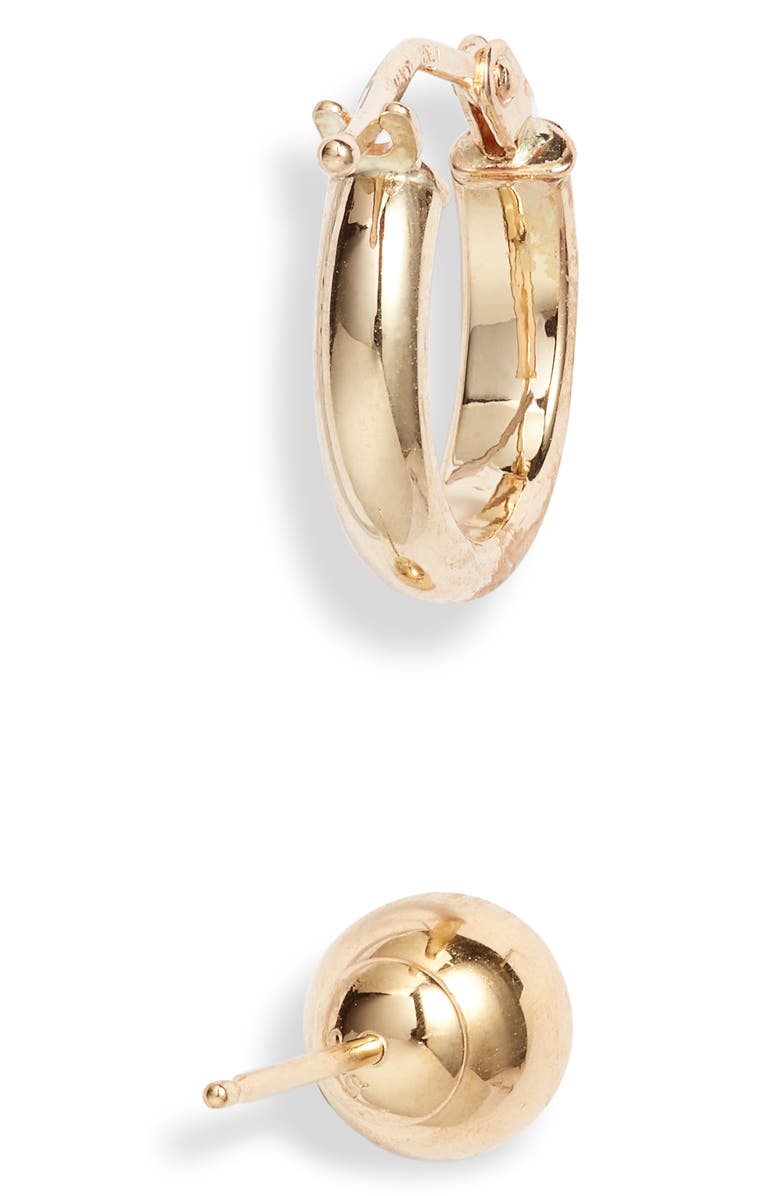 Bony Levy 14K Gold Set of 2 Ball Studs & Huggie Hoop Earrings, Alternate, color,