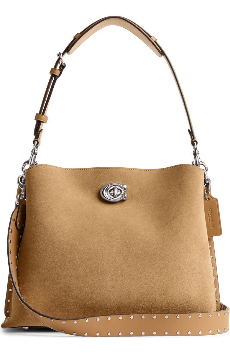 COACH Willow Suede Shoulder Bag, Main, color,