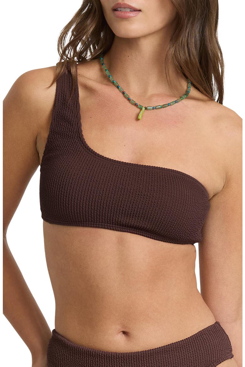 Summer Hi One Shoulder Swim Top, Main, color, TEAK