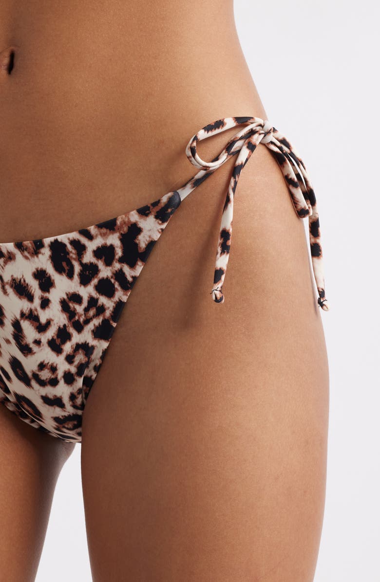 BP. Tie Side Bikini Bottoms, Alternate, color, Black- Tan Animal