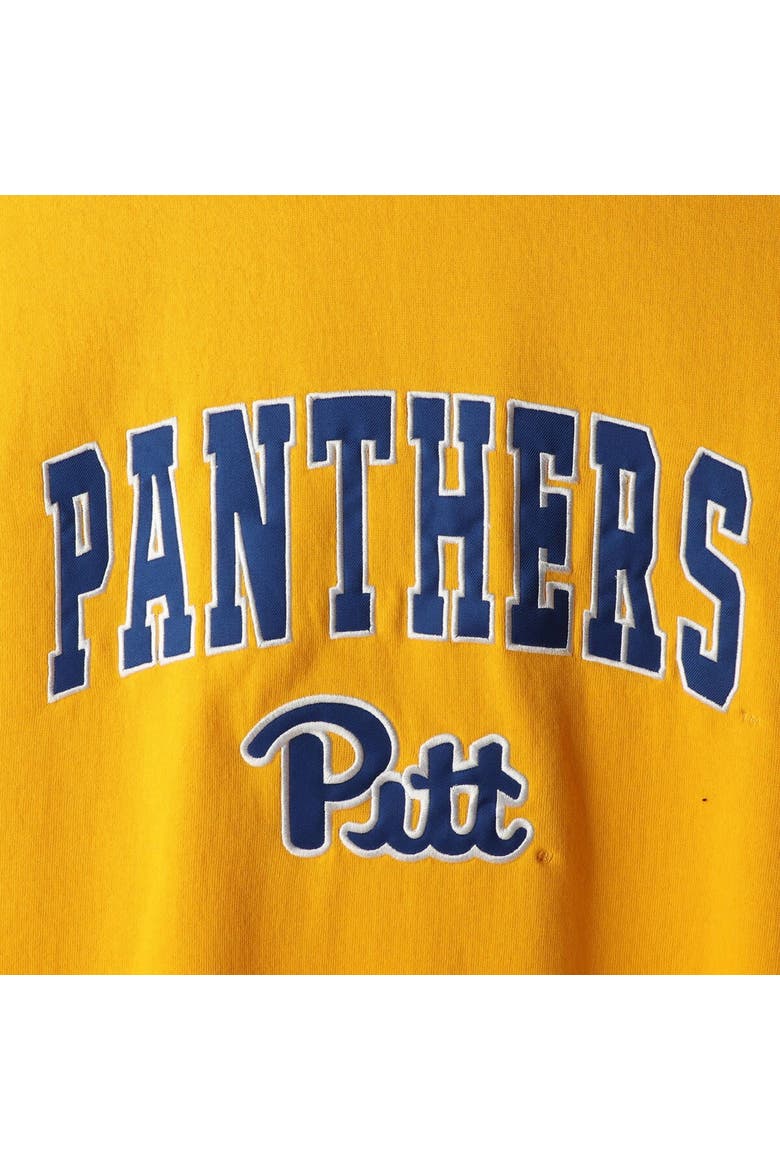 Men's Colosseum Gold Pitt Panthers Arch & Logo Sweatshirt, Alternate, color, Gold