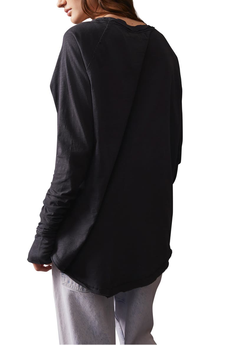 We the Free Arden Extra Long Cotton Top, Alternate, color, BLACK