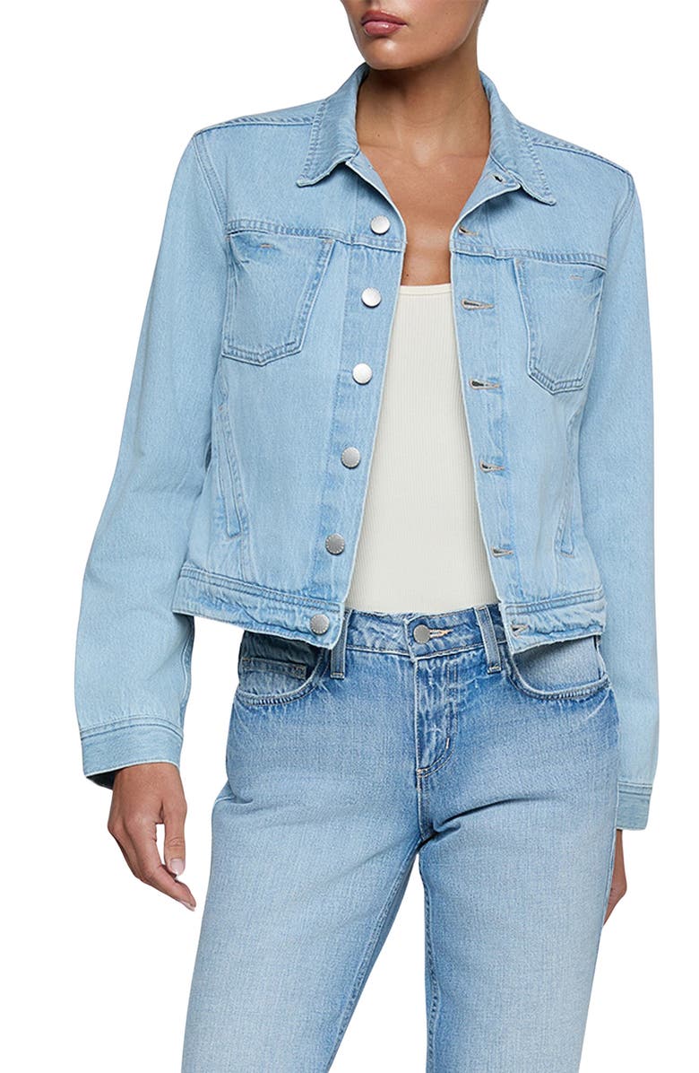 L'AGENCE Celine Denim Trucker Jacket, Main, color, Fontana