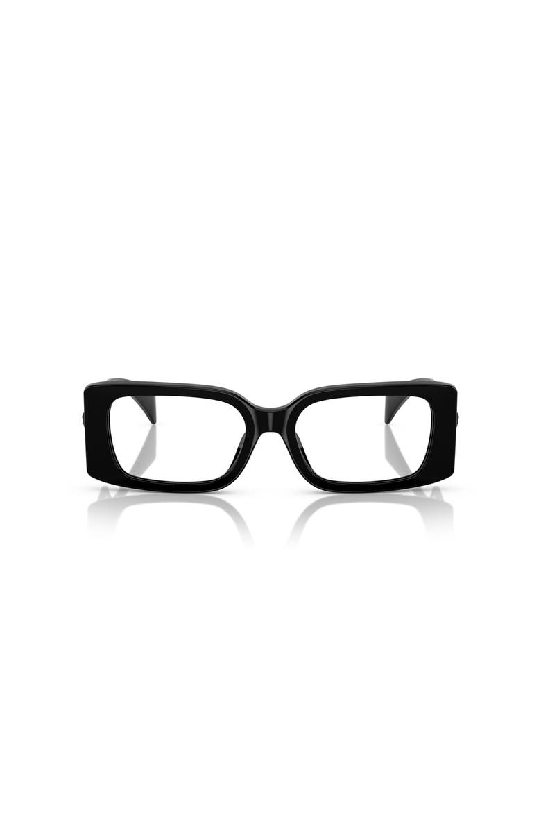 Versace 53mm Rectangle optical glasses, Alternate, color, Black
