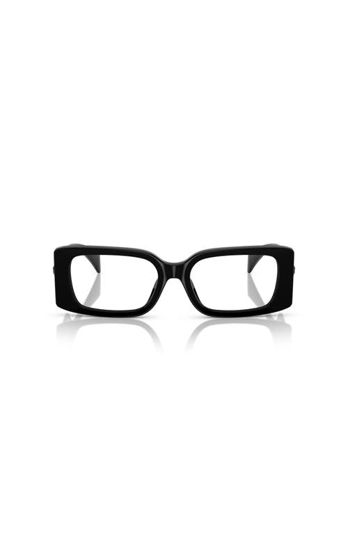 Versace 53mm Rectangle Optical Glasses In Black