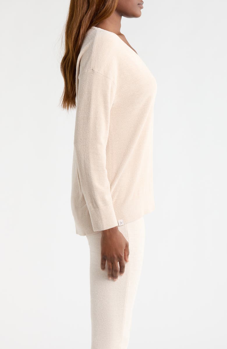 Barefoot Dreams<sup>®</sup> High-Low Hem V-Neck Pajama Pullover Sweater, Alternate, color, Stone