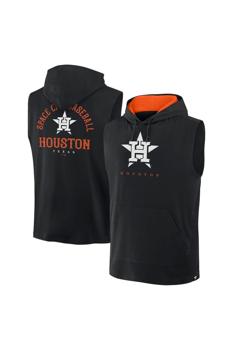 Men's Fanatics Black Houston Astros Fire Speed Sleeveless Pullover Hoodie, Alternate, color, Black