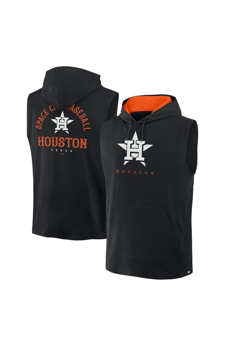 FANATICS Men's Fanatics Black Houston Astros Fire Speed Sleeveless Pullover Hoodie, Alternate, color, Black