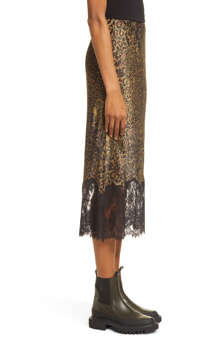 AllSaints Bridgette Lace Trim Tencel<sup>®</sup> Lyocell & Silk Midi Skirt, Alternate, color,