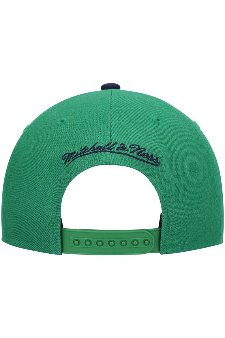 Men's Mitchell & Ness Green/Navy Dallas Mavericks Hardwood Classics Team Two-Tone 2.0 Snapback Hat, Alternate, color, Green