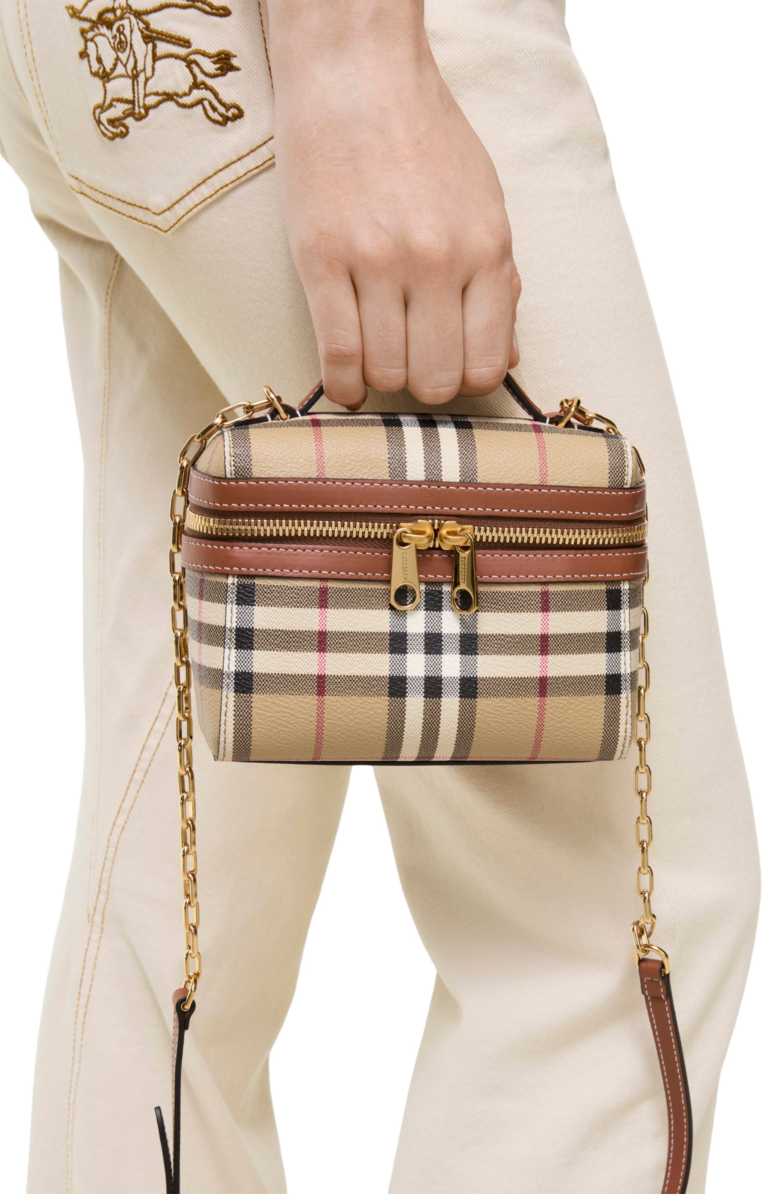 Mini Check Vanity Crossbody Bag, Alternate, color, ARCHIVE BEIGE