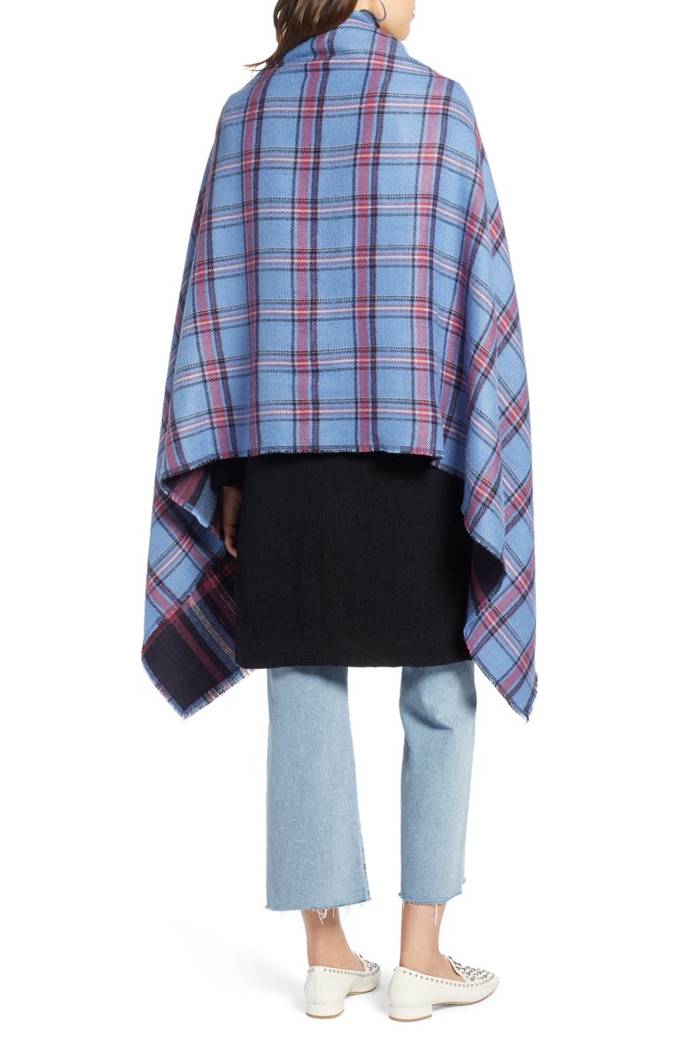 x Atlantic-Pacific Plaid Double Sided Blanket Wrap, Alternate, color, NAVY COMBO