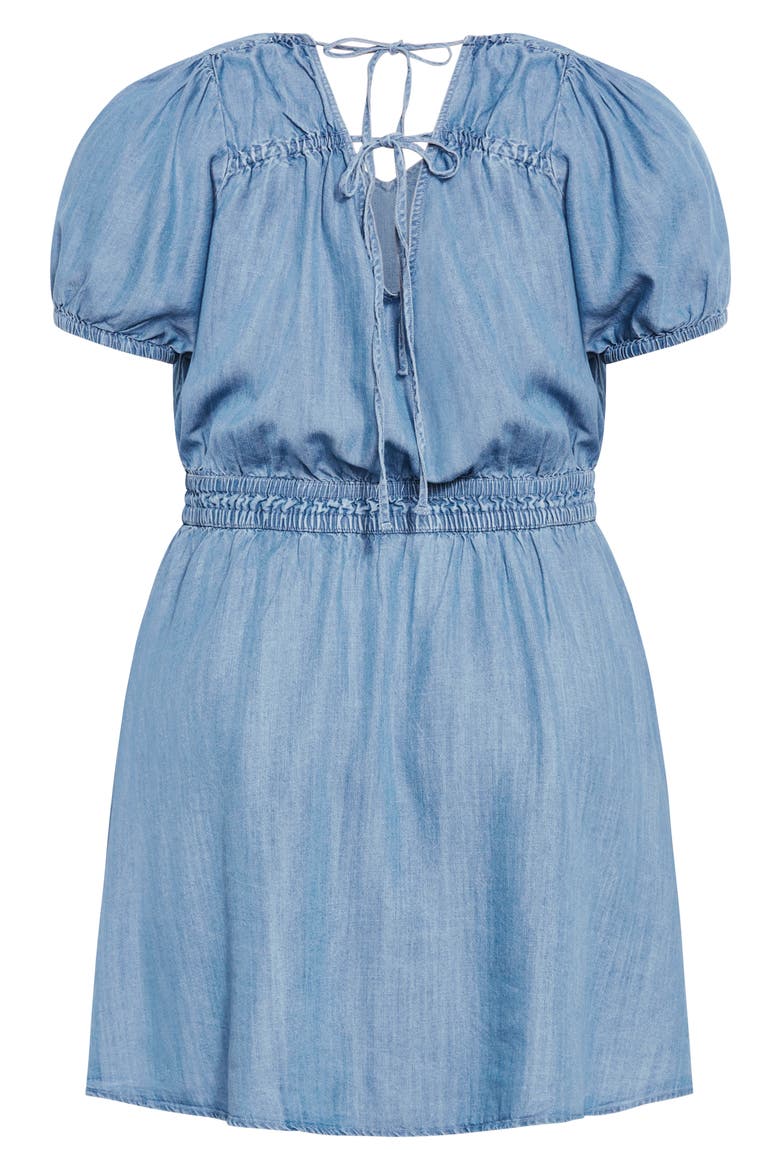 Emma Short Sleeve Minidress, Alternate, color, MID WASH