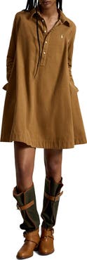 Polo Ralph Lauren Long Sleeve Cotton Corduroy Shirtdress