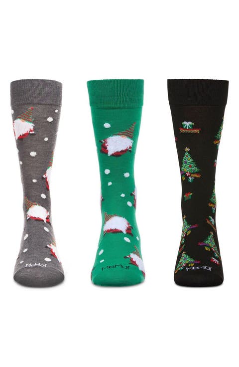 Assorted 3-Pack Christmas Crew Socks